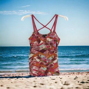 Jessica Simpson Womens Shirt Size XS Pink Floral Tank V Neck Spaghetti Strap Top